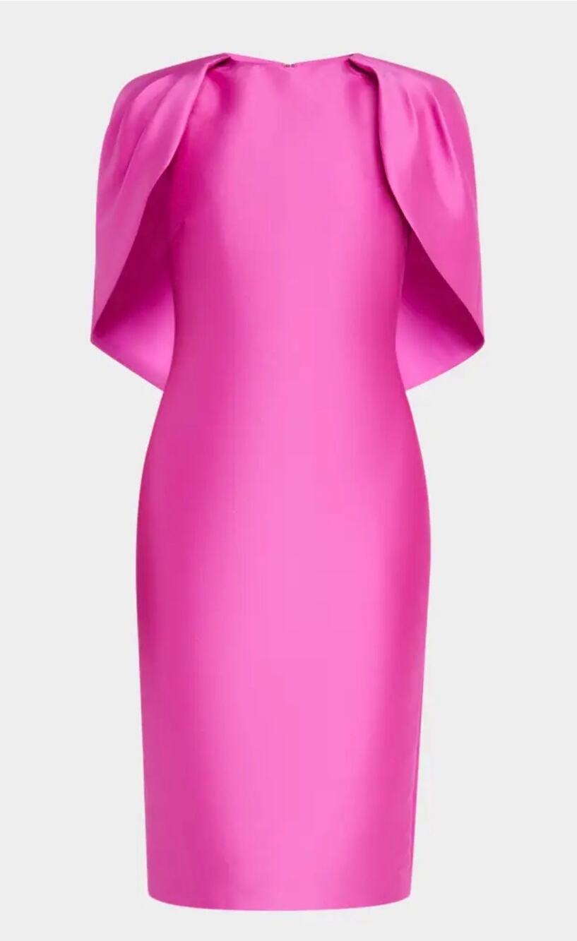 Badgley Mishka Collection Mikado Cape Sheath Dress Orchid Pink size Small